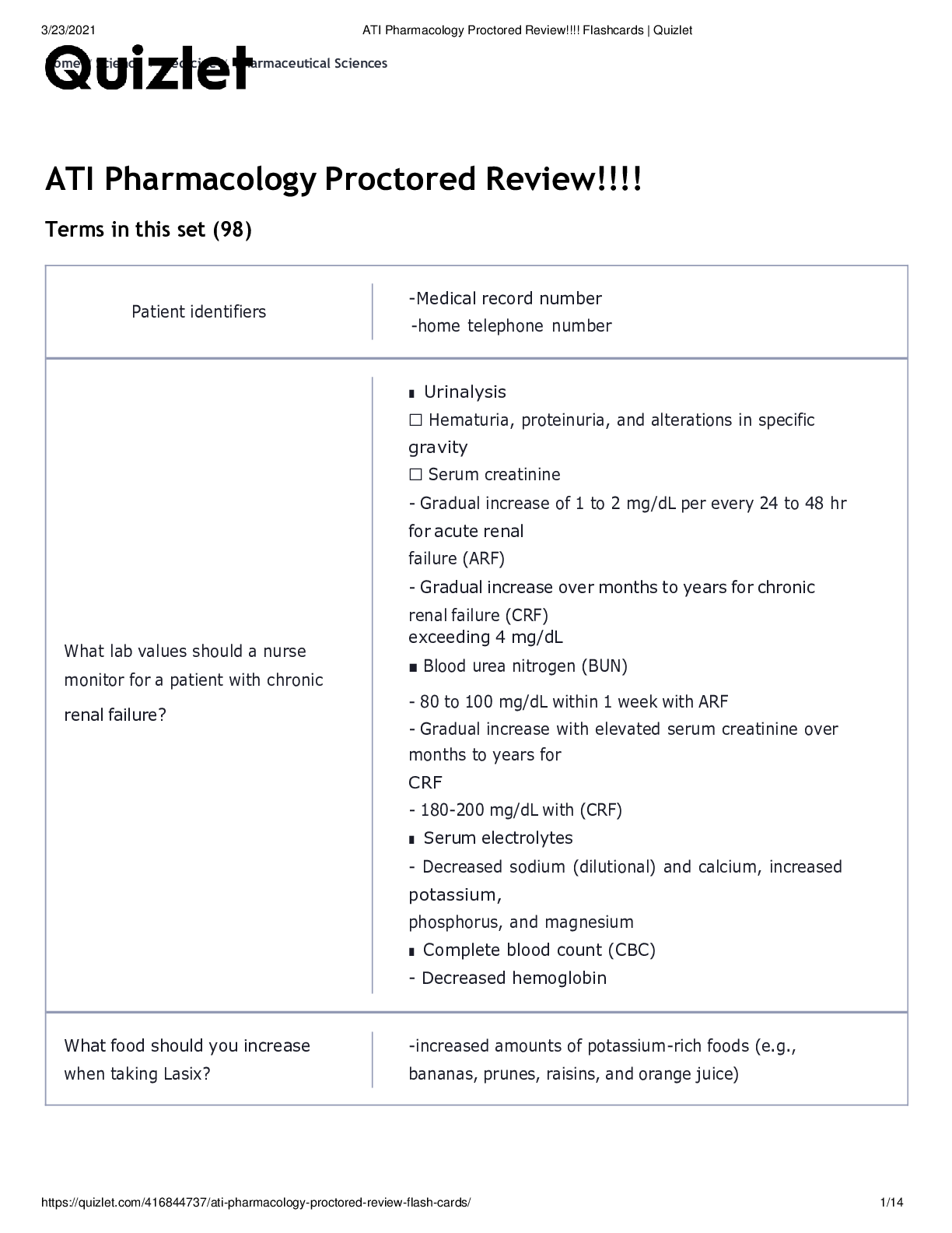 Preview image for ATI Pharmacology Proctored Review